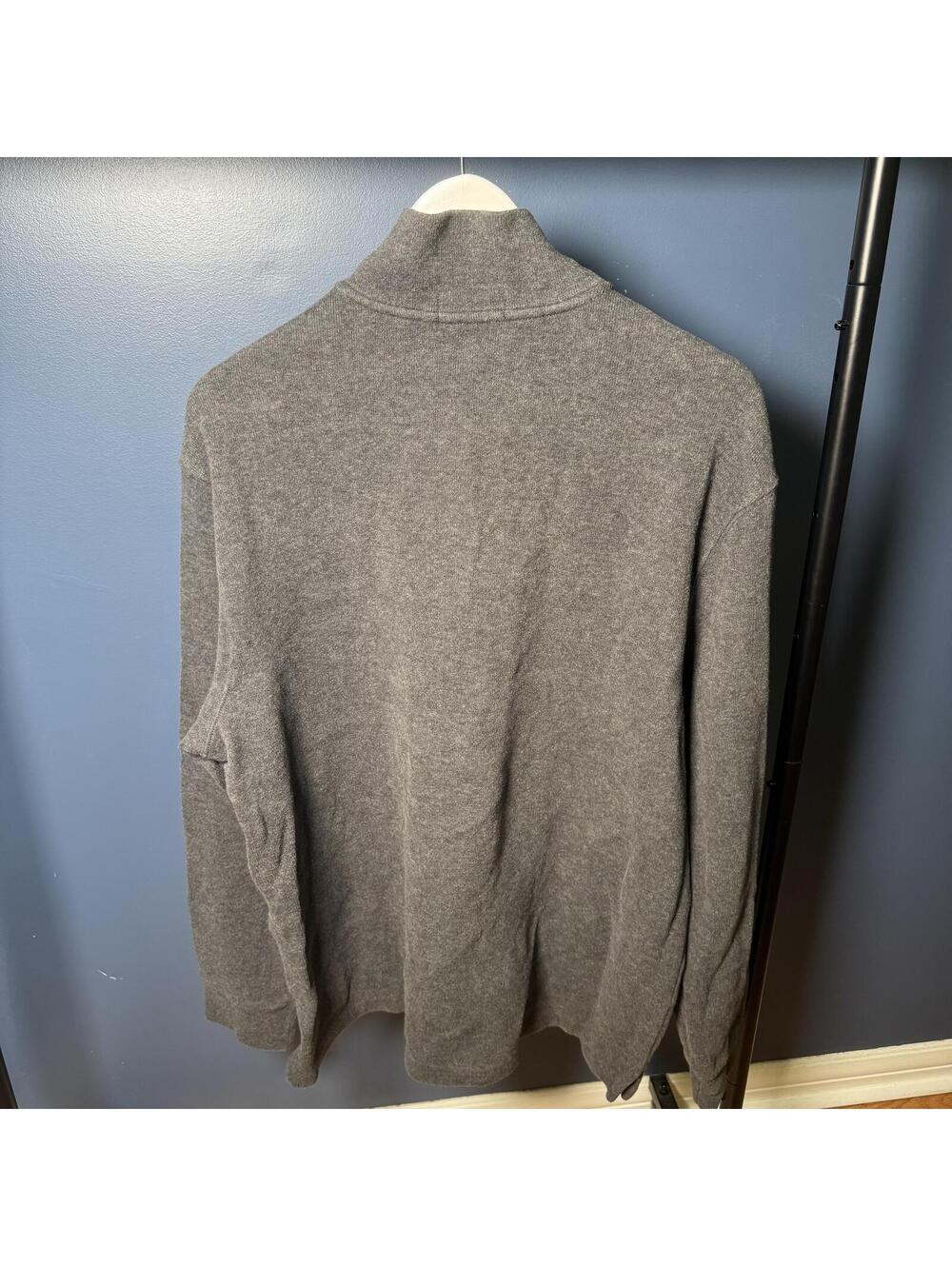 Polo Ralph Lauren Quarter Zip Sweater XL Gray Cotton Knit Pullover Pony Logo - Picture 3 of 8